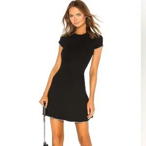 London Lettuce Trim Dress in Black And White superdown